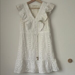 Elegant White Eyelet Mini Dress